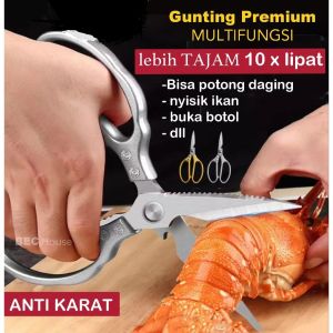 Gunting Dapur JAPAN SK5 Tajam Kuat Tebal Stainless Steel Kitchen Shear Serbaguna