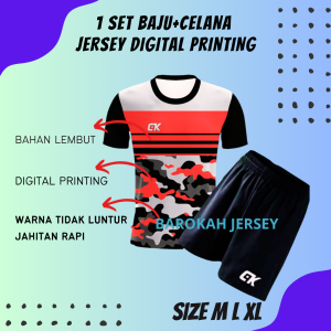 1 SET BAJU DAN CELANA BADMINTON FUTSAL KAOS SEPAK BOLA VOLLY PRIA WANITA SIZE M L XL