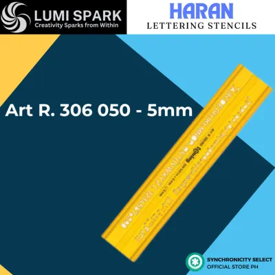 LUMISPARK Lettering Stencil Technical Drawing Model: Haran | Stencils for Plates Letters Technical Drawing | 3/5/7mm | Art R. 306 030 - 3mm | Art R. 306 050 - 5mm | Art R. 306 070 - 7mm 5mm / 3mm Rotary Letter Alphabet for Design & Drawing Techniques
