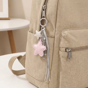 SWEET LORD Trendy Colorful Star Bag Pendants Silver Elegant Phone Strap New Bling Tassel Multifunctional Keychains