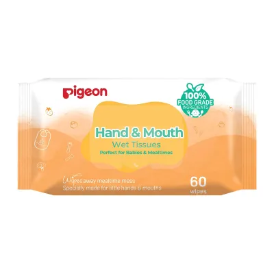 Pigeon Hand & Mouth Wet Tissues 60S 2 In 1 Pack