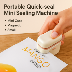 Mini Magnetic Sealing Machine Handheld Hand Pressure Food Saver Vacuum Re-Sealer Treat Bags Plastic Rolls