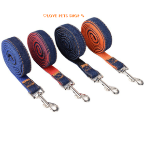 Dây dắt đơn cho Chó Mèo bằng vải jean 2 lớp (không bao gồm vòng cổ yếm) (Mẫu mới) - Love Pets Shop