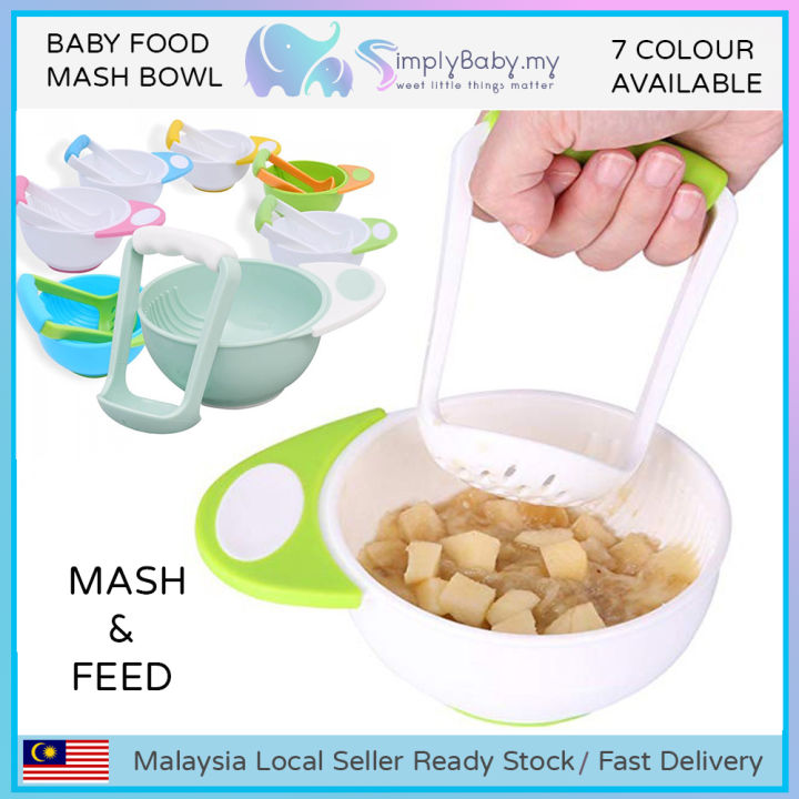 ♜SIMPLYBABY Baby Food Mash Serve Bowl Fruits Steamed Vegetable Fruit