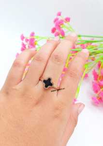 SET TITANIUM PERHIASAN RANTAI BUNGA DESAIN 2 SISI HITAM PUTIH SATU SET ANTI LUNTUR & ANTI KARAT