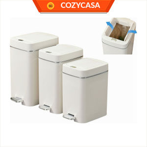 【COZYCASA】Minimalist Double Door Trash Bin/Foot Pedal & Press Lid/Silent Dustbin