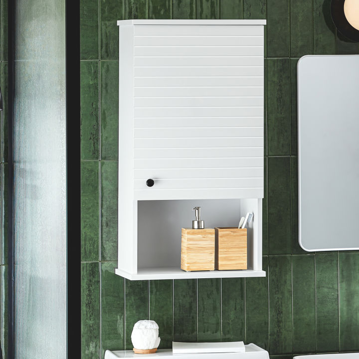 (SG STOCK)SoBuy BZR25-W, Wall Mounted Single Door Bathroom Storage ...