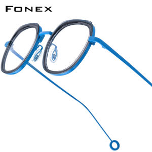 FONEX Acetate Titan Gọng kính nam thiết kế thương hiệu Cổ Điển Retro Kính mắt dáng vuông phụ nữ Full-rim Nhật Bản chất lượng cao siêu nhẹ tùy chỉnh kính mắt cho mắt b07p