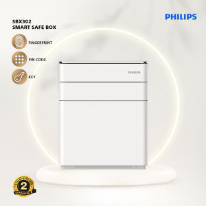 Philips Smart Safe Box SBX302 / Top Fingerprint Sensor Unlock / Infrared Light-Sensing Night Lamp / Wireless Charging / Abnormal Alert