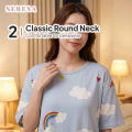 Nightdress Women Adults Baju Tidur Wanita Dress Plus Size Sleepwear Loose Comfortable Homewear Soft. 