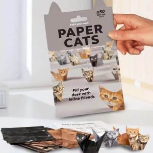 [SG STOCK] 50Pcs 3D Geometric Origami Paper Assorted Cat & Dog Folding Paper Kids DIY Handmade Animal Craft Toys