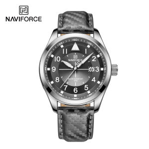 Navi Force Original Jam Tangan Pria Analog Tahan Air Quartz Movement NF 8022 S/GY Analog Bisnis Kemewahan Tahan air Bercahaya