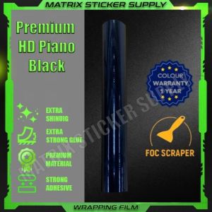 PREMIUM HD GLOSSY PIANO BLACK STICKER KERETA(152CM-180CM)BONET/ROOF/FENDER wrapping vinyl wrap car stiker hitam kilat