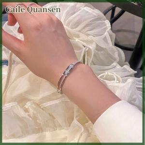 Caile Luxury Zircon Charm Bracelet Open Bangle Bracelet Fashion Design Bangle Handmade Party Fashion Jewelry For Women Girls