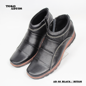 SEPATU KULIT PRIA MODEL CASUAL SEMI BOOT RESLETING