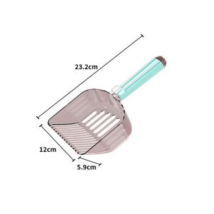 Cat Litter Shovel Stainless Handle with Sealing Clip Transparent Pet Toilet Clean Tool