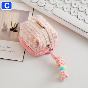 Portable Soft Cloth Mini Wallet Cute Earphone Storage Bag Multifunctional Wireless Bluetooth Headset Protective Pouch for Daily Carry