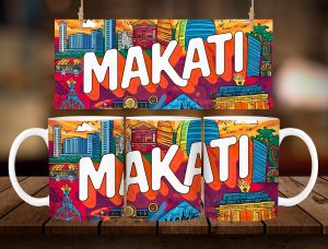 * 1 PC MUG WITH BOX * MAKATI MUG DESIGN 11oz with BOX SOUVINER MUG
