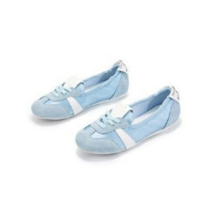Free Shipping Retro-Style Pleated-Edged Shallow-Toe Flats With A Lace-Up Design Lightweight And Comfortable For Everyday Wear