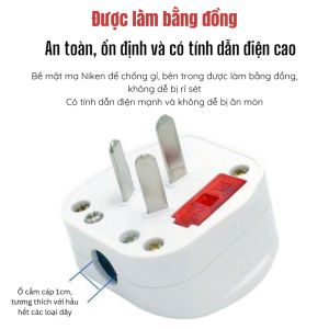 Phích Cắm Điện 3 Chấu 1 Cái Có Công Tắc | Cầu Chì Bảo Vệ | Đầu Cắm Điện 220V Chống Chập Chịu Tải Cao
