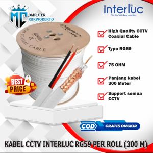Kabel CCTV / Cable CCTV RG59+2 Plus Power 300 Meter / 300M 1 Roll