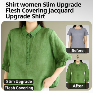 Upgraded Jacquard Shirt Women Covering Flesh Slim Shirt Women Upgraded Jacquard Women Shirt