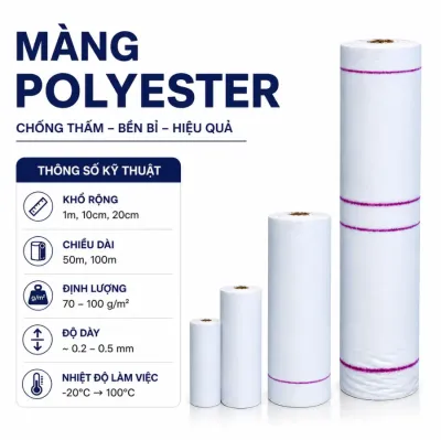Lưới Polyester Phủ Chống Thấm Vải Polyester Gia Cố Chống Thấm Mái Nhà Sàn Nhà Khe Nứt Khổ 1 Mét