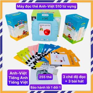 Máy Đọc Thẻ Tiếng Anh Song Ngữ Anh - Việt Freeship Máy Đọc Thẻ Thông Minh Cho Bé Học Tiếng Anh 255 Thẻ 510 Từ Vựng - Hàng Chuẩn