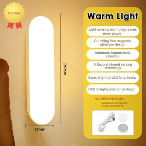 Kebidumei Led Induction Light Motion Sensor Cabinet Light Wireless Led Night Lights Usb Rechargeable Stair Lamp