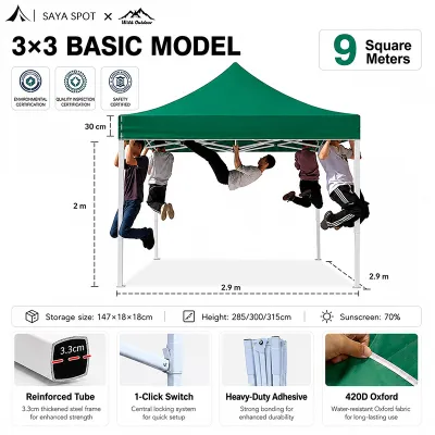 Retractable Heavy-Duty Waterproof Folding Tent Suitable Parking Market Activity 2mx2m 3mx3m 3mx4.5m