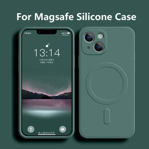Liquid Silicone Shockproof Case For iPhone 17 16 15 14 13 12 11 Pro Max Plus Phone Magnetic Wireless Charger For Magsafe Cover