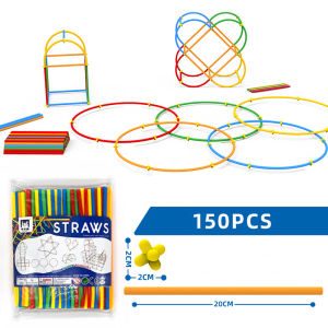 150Pcs Straw Constructor Toys Straw Toy Interlocking Plastic Toys Engineering Toys