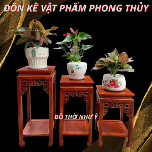 Đôn Vuông Gỗ Hương – Đôn Thờ Tự Đôn Kê Vật Phẩm Phong Thủy Mặt 30cm
