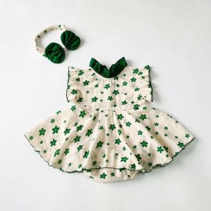 Body Váy Ren Cánh Tiên Đính Hoa Cam Cho Bé Gái 3-12kg - B055