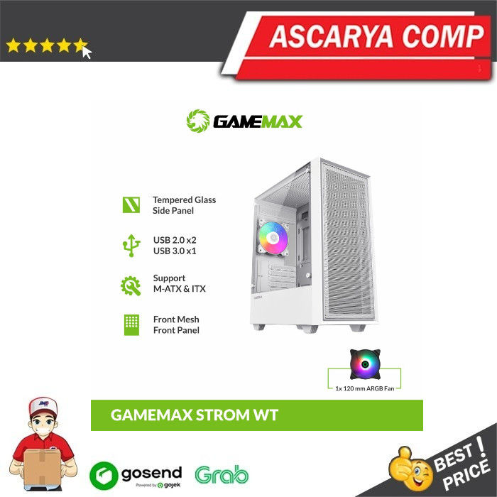 Gamemax Storm White MATX / Casing Gaming | Lazada Indonesia