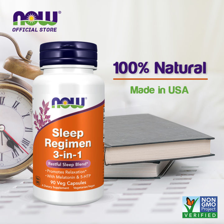 NOW Supplements, Sleep Regimen 3In1, With , 5HTP and LTheanine