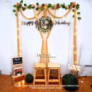 Dekorasi Backdrop Lamaran Nikahan Aqiqah Khitan Background Bekdrop Tunangan Akad Nikah Paket Mulia F Premium Tirai
