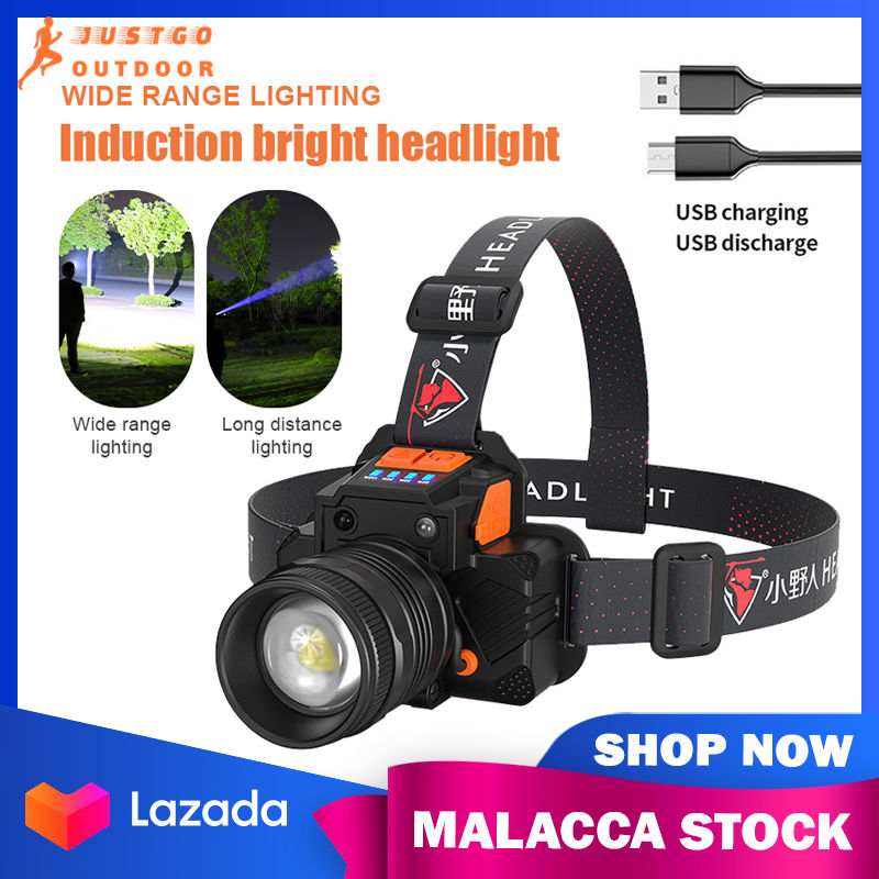 T8 Headlamp Powerful Zoomable LED Head-Mounted Flashlight Outdoor Headlight Night Camping Riding Waterproof Fishing Strong Bright Head Torch