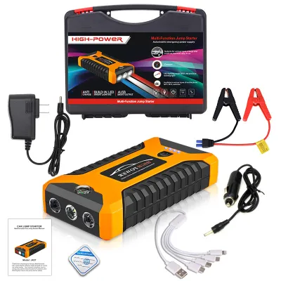 99800mAh 12V Car Jumper Starting Booster Portable USB Charger Car Emergency Start Power bank Supply battery charge Car Start Supply with Air Pump