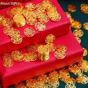 DSGTG Fashion High-end Metal Wedding Gift Wedding Decoration Banquet Arrangement Decorative Ornaments Colorful Wedding Chinese Tradition Coin Gold Coin Pendant Party Supplies