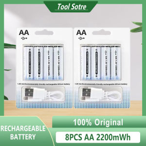 New USB 1.5V AA or AAA Type-C port Charging 2200mwh/600mwh Lithium Ion Batteries Micro USB Rechargeable Li-ion Battery