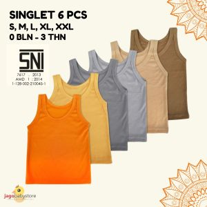 1/2 LUSIN (6 pcs) Singlet bayi SNI Gradasi Warna Cewek ukuran S / M / L / XL harga PROMO