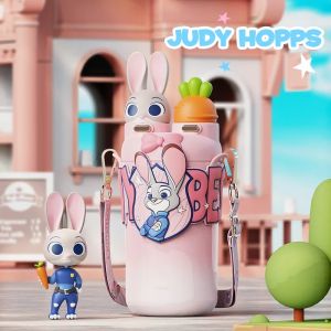 Nick/Judy Thermos Cup 550ml Stainless Steel Vacuum Flask Acid&Alkali-Resistant Keep Hot/Cold With Cup-Lid&Straw Portable
