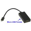 Micro USB to HDMI MHL dan Micro USB Female Adapter Kabel Konektor Penghubung Smartphone Hp Ke TV. 