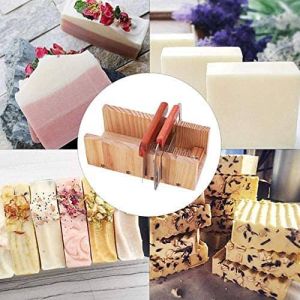 Soap Cutter Set Wood Molds Tool for Soap Making Loaf Cutting Bar Cutter Kit with 2 PCS Straight Wavy Stainless Steel Slicer Planer Knife