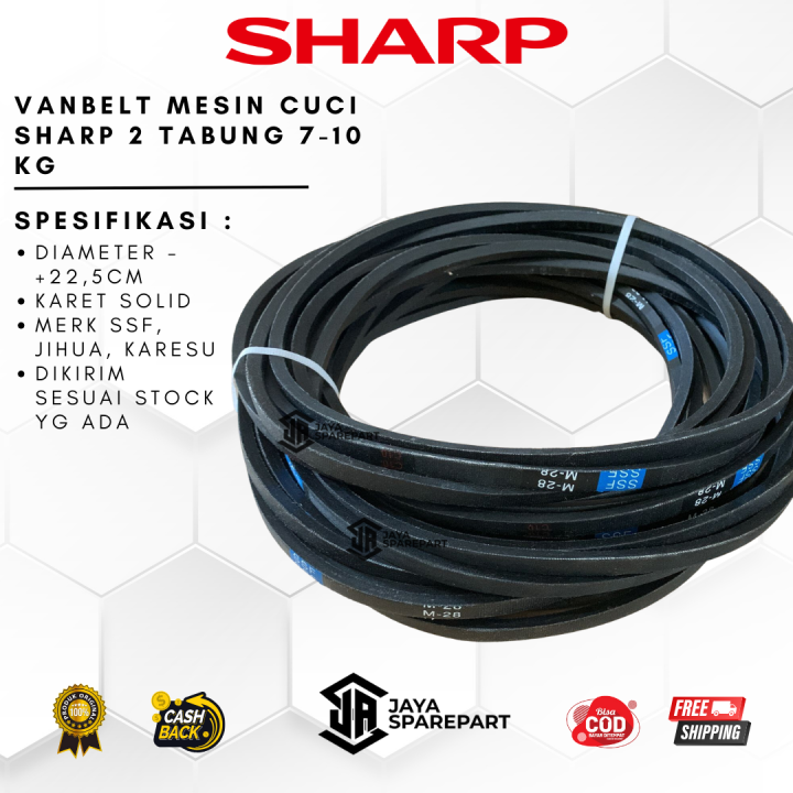 Vanbelt Mesin Cuci SHARP 2 Tabung 7-10 KG | Fanbelt V-Belt M28