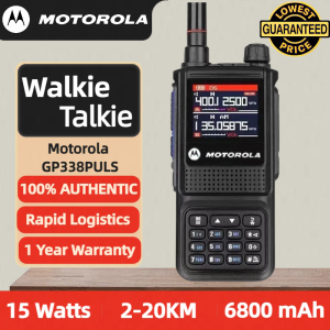 Motorola radio walkie talkie long range 20KM GP338 Plus 15W high power 256 Channels 6800mAh high-capacity TYPE-C charging IP54 Waterproof two way radio long range Walkie-Talkies Suitable for outdoor/hotel/school/construction site