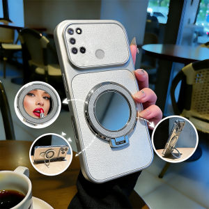 PBZZ Case for Realme 7 5g realme 7i c17 phone casing Softcase Silicone shockproof Cover new design aesthetic cute orange Makeup mirror with holder for girls KNHZJ3