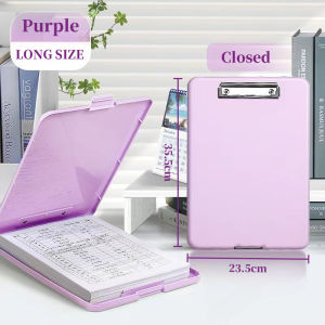 Long Clipboard With File Box 2 in 1 Writing Board Clamp File Storage Document Folder Paper Organizer