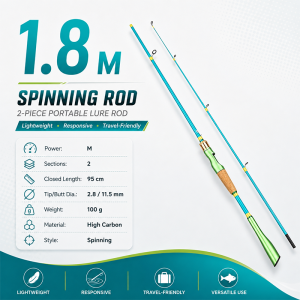 Spinning Lure Rod Carbon Fiber 1.8M 2.1M M Power for Bass Fishing
